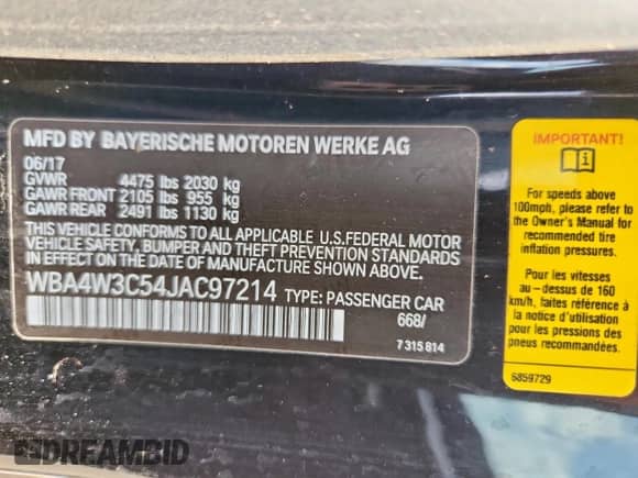 2018 BMW 4 Series 430i с VIN WBA4W3C54JAC97214, выставлен на аукционе Copart как лот 80887155 с пробегом 124 089 миль миль и Чистый • Clean title. История ставок и продаж доступна на DreamBid. Изображение 12.