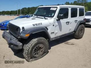 2024 Jeep Wrangler Willys with VIN 1C4RJXDG8RW290051, listed as a Copart auction lot 52874175 with 10,009 mi miles and Salvage title. Bid and sale history available at DreamBid. Image 1.