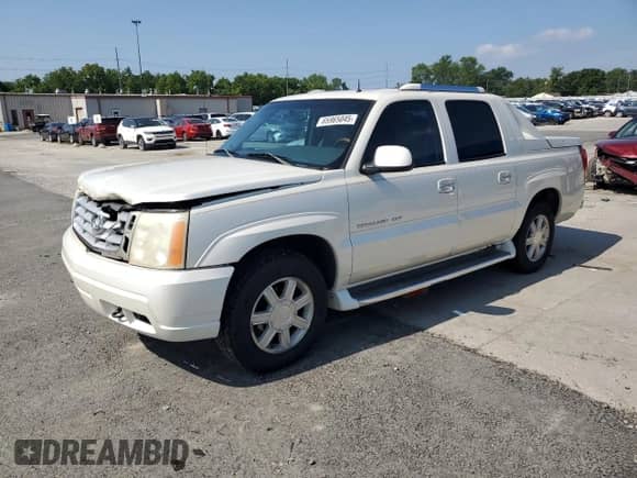 2002 Cadillac Escalade EXT with VIN 3GYEK63N72G283600, listed as a Copart auction lot 65965045 with 106,848 mi miles and Salvage title. Bid and sale history available at DreamBid. Image 1.