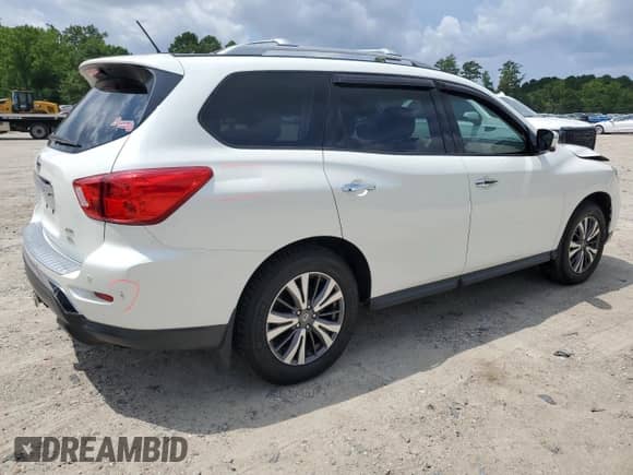 2017 Nissan Pathfinder Platinum with VIN 5N1DR2MM1HC904574, listed as a Copart auction lot 65222125 with 100,208 mi miles and Salvage title. Bid and sale history available at DreamBid. Image 3.