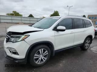 2016 Honda Pilot EX-L z VIN 5FNYF6H5XGB003858, wystawiony jako Copart lot #85551155 z przebiegiem 106 420 mil mil oraz Szkoda całkowita • Salvage title. Historia ofert i sprzedaży dostępna na DreamBid. Obrazek 1.
