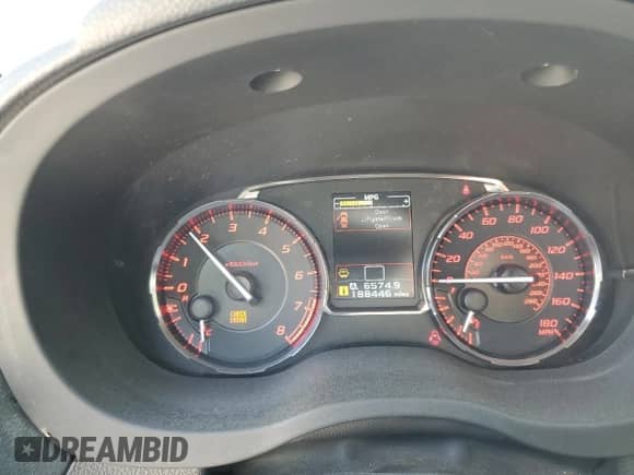 2015 Subaru WRX Premium with VIN JF1VA1F69F9823699, listed as a Copart auction lot 65684105 with 188,446 mi miles and Salvage title. Bid and sale history available at DreamBid. Image 9.