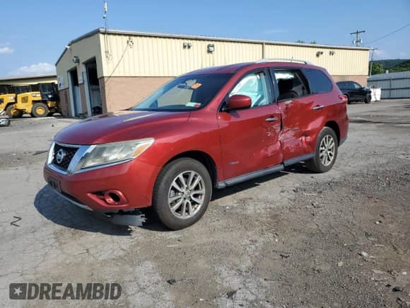 2014 Nissan Pathfinder Platinum Hybrid with VIN 5N1CR2MN3EC660023, listed as a Copart auction lot 64419725 with 174,444 mi miles and Salvage title. Bid and sale history available at DreamBid. Image 1.