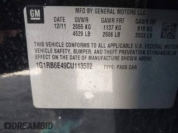 2012 Chevrolet Volt с VIN 1G1RB6E49CU113502, выставлен на аукционе IAAI как лот 41714636 с пробегом 149 466 миль миль и . История ставок и продаж доступна на DreamBid. Изображение 9.