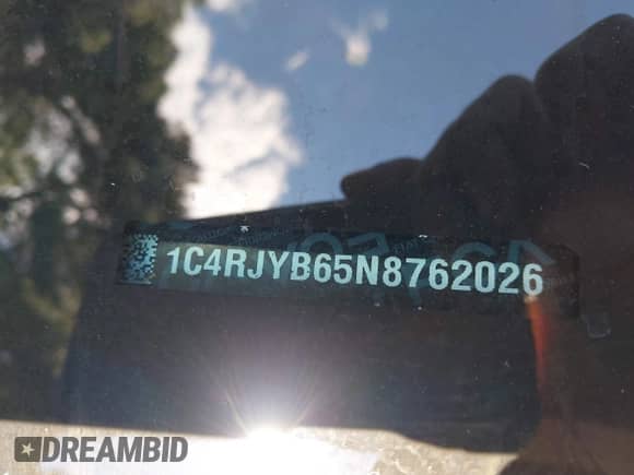 2022 Jeep Grand Cherokee с VIN 1C4RJYB65N8762026, выставлен на аукционе IAAI как лот 43159657 с пробегом Не указан миль и . История ставок и продаж доступна на DreamBid. Изображение 9.