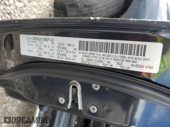 2014 Ram 1500 Sport with VIN 1C6RR6HT1ES458311, listed as a Copart auction lot 56502535 with 161,896 mi miles and Salvage title. Bid and sale history available at DreamBid. Image 12.