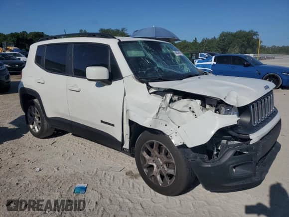 2018 Jeep Renegade Latitude with VIN ZACCJABB4JPJ68490, listed as a Copart auction lot 58223695 with Not provided miles and Salvage title. Bid and sale history available at DreamBid. Image 4.
