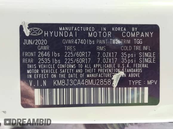 2021 Hyundai Tucson Value с VIN KM8J3CA48MU285877, выставлен на аукционе IAAI как лот 43085477 с пробегом 91 834 миль миль и . История ставок и продаж доступна на DreamBid. Изображение 9.