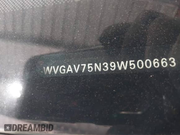 2009 Volkswagen Tiguan S с VIN WVGAV75N39W500663, выставлен на аукционе IAAI как лот 42705534 с пробегом 165 522 миль миль и . История ставок и продаж доступна на DreamBid. Изображение 9.