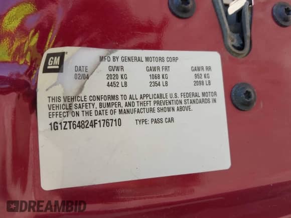 2004 Chevrolet Malibu Maxx LS z VIN 1G1ZT64824F176710, wystawiony jako IAAI lot #42122786 z przebiegiem 150 837 mil mil oraz . Historia ofert i sprzedaży dostępna na DreamBid. Obrazek 9.