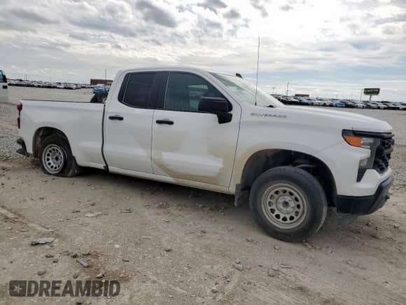 2024 Chevrolet Silverado 1500 Work Truck with VIN 1GCRAAEK5RZ266966, listed as a Copart auction lot 44538425 with 20,441 mi miles and Salvage title. Bid and sale history available at DreamBid. Image 4.