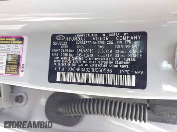 2024 Hyundai Kona Limited с VIN KM8HE3A32RU060586, выставлен на аукционе IAAI как лот 42703528 с пробегом 26 348 миль миль и . История ставок и продаж доступна на DreamBid. Изображение 9.
