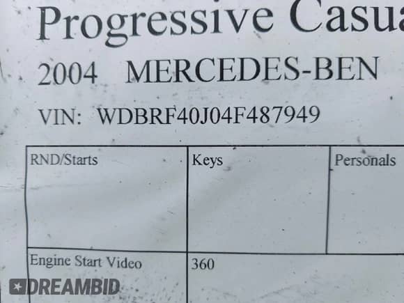 2004 Mercedes-Benz C 230 Kompressor с VIN WDBRF40J04F487949, выставлен на аукционе IAAI как лот 43394311 с пробегом Не указан миль и . История ставок и продаж доступна на DreamBid. Изображение 9.