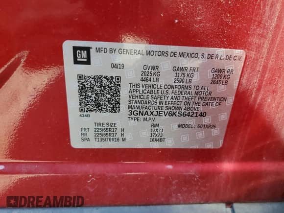 2019 Chevrolet Equinox LT with VIN 3GNAXJEV6KS642140, listed as a Copart auction lot 80786945 with 29,828 mi miles and Clean title. Bid and sale history available at DreamBid. Image 13.