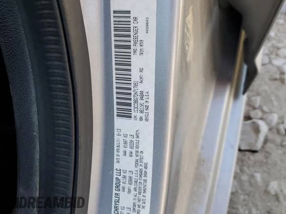 2013 Chrysler 200 Touring z VIN 1C3CCBBG7DN717051, wystawiony jako Copart lot #81341715 z przebiegiem 163 555 mil mil oraz Szkoda całkowita • Salvage title. Historia ofert i sprzedaży dostępna na DreamBid. Obrazek 12.