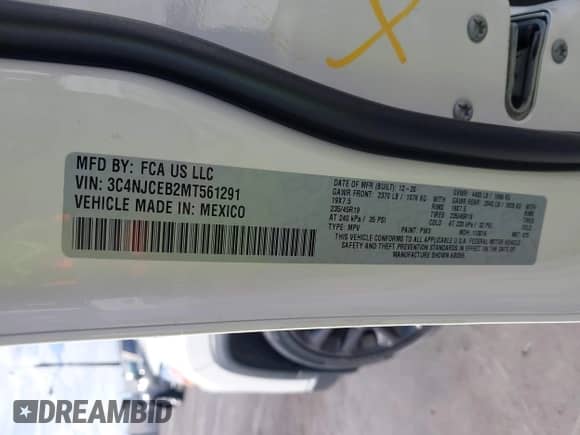 2021 Jeep Compass 80th Anniversary with VIN 3C4NJCEB2MT561291, listed as a IAAI auction lot 43292888 with 102,919 mi miles and . Bid and sale history available at DreamBid. Image 9.