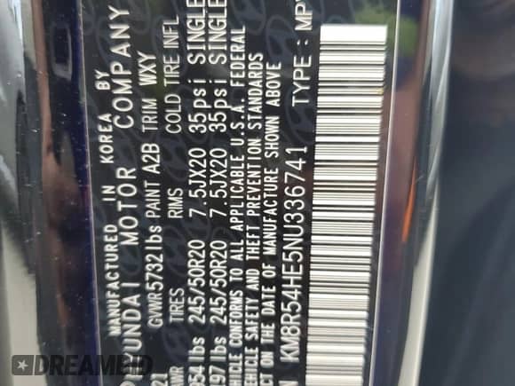 2022 Hyundai Palisade Limited с VIN KM8R54HE5NU336741, выставлен на аукционе Copart как лот 72571214 с пробегом 39 393 миль миль и Списание • Salvage title. История ставок и продаж доступна на DreamBid. Изображение 14.