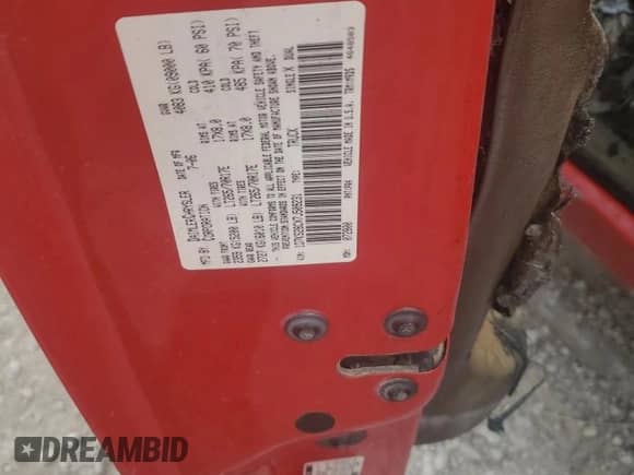 2007 Dodge 2500 SLT with VIN 1D7KS28CX7J509231, listed as a Copart auction lot 60166875 with Not provided miles and Salvage title. Bid and sale history available at DreamBid. Image 12.