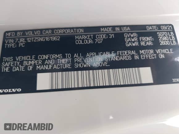 2022 Volvo S60 Momentum z VIN 7JRL12TZ5NG161962, wystawiony jako IAAI lot #42289592 z przebiegiem 62 043 mil mil oraz . Historia ofert i sprzedaży dostępna na DreamBid. Obrazek 9.