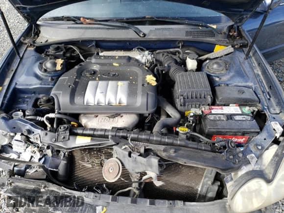 2002 Hyundai Sonata with VIN KMHWF25S12A520554, listed as a Copart auction lot 43483194 with 131,409 mi miles and Salvage title. Bid and sale history available at DreamBid. Image 12.