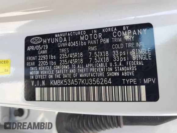 2019 Hyundai Kona Ultimate с VIN KM8K53A57KU356264, выставлен на аукционе Copart как лот 66624845 с пробегом 48 497 миль миль и Списание • Salvage title. История ставок и продаж доступна на DreamBid. Изображение 14.
