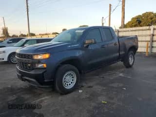 2021 Chevrolet Silverado 1500 Work Truck with VIN 1GCRWAEHXMZ427455, listed as a Copart auction lot 84231585 with 79,809 mi miles and Salvage title. Bid and sale history available at DreamBid. Image 1.