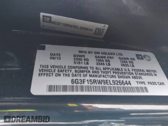 2014 Chevrolet SS с VIN 6G3F15RW9EL926644, выставлен на аукционе IAAI как лот 42117101 с пробегом 119 326 миль миль и . История ставок и продаж доступна на DreamBid. Изображение 9.