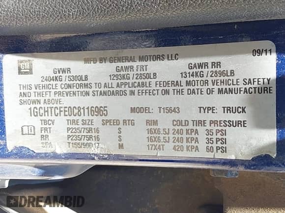 2012 Chevrolet Colorado 1LT с VIN 1GCHTCFE0C8116965, выставлен на аукционе IAAI как лот 42458909 с пробегом 112 395 миль миль и . История ставок и продаж доступна на DreamBid. Изображение 9.