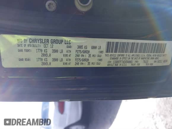 2013 Ram 1500 Tradesman z VIN 1C6RR7FTXDS540061, wystawiony jako IAAI lot #41411343 z przebiegiem 225 187 mil mil oraz . Historia ofert i sprzedaży dostępna na DreamBid. Obrazek 9.