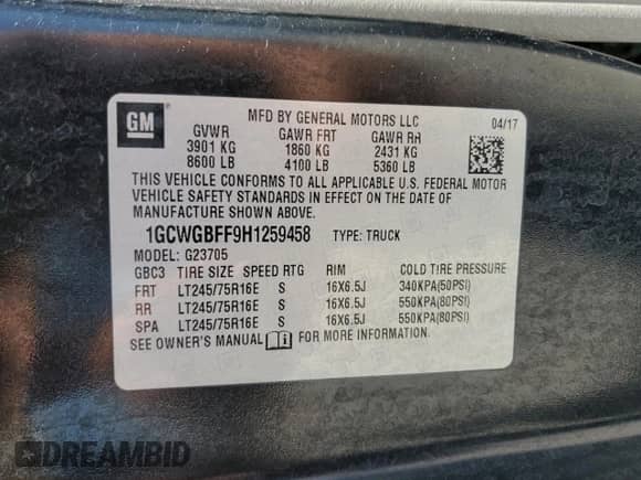 2017 Chevrolet Express Cargo с VIN 1GCWGBFF9H1259458, выставлен на аукционе Copart как лот 59742655 с пробегом 124 536 миль миль и Списание • Salvage title. История ставок и продаж доступна на DreamBid. Изображение 13.