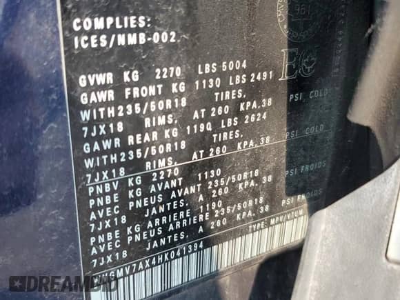 2017 Volkswagen Tiguan с VIN WVGMV7AX4HK041394, выставлен на аукционе Copart как лот 58237133 с пробегом Не указан миль и . История ставок и продаж доступна на DreamBid. Изображение 14.