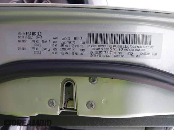 2018 Ram 1500 Rebel with VIN 1C6RR7YT5JS152633, listed as a IAAI auction lot 41788274 with 146,298 mi miles and . Bid and sale history available at DreamBid. Image 9.