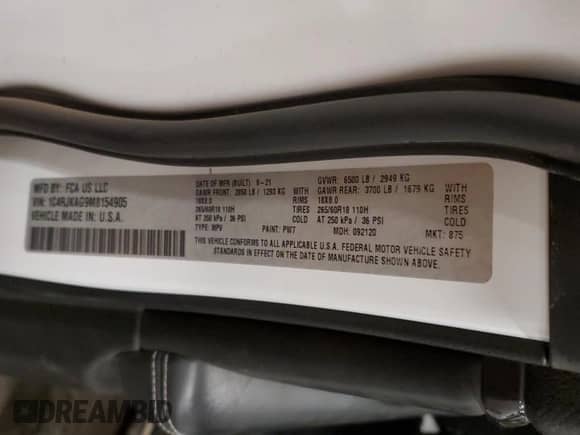 2021 Jeep Grand Cherokee Laredo z VIN 1C4RJKAG9M8154905, wystawiony jako Copart lot #61037575 z przebiegiem 45 267 mil mil oraz Szkoda całkowita • Salvage title. Historia ofert i sprzedaży dostępna na DreamBid. Obrazek 13.