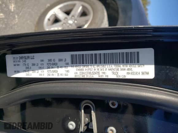 2009 Dodge 1500 Sport с VIN 1D3HV13T09J524795, выставлен на аукционе Copart как лот 82543355 с пробегом 164 126 миль миль и Списание • Salvage title. История ставок и продаж доступна на DreamBid. Изображение 12.