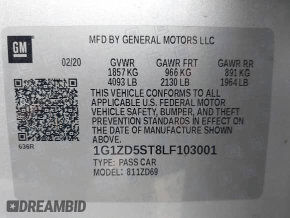 2020 Chevrolet Malibu LT с VIN 1G1ZD5ST8LF103001, выставлен на аукционе IAAI как лот 42898537 с пробегом 113 098 миль миль и . История ставок и продаж доступна на DreamBid. Изображение 9.