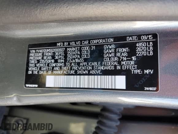 2016 Volvo S60 T5 Platinum с VIN YV4612UM5G2000927, выставлен на аукционе Copart как лот 45575685 с пробегом 137 541 миль миль и Списание • Salvage title. История ставок и продаж доступна на DreamBid. Изображение 12.