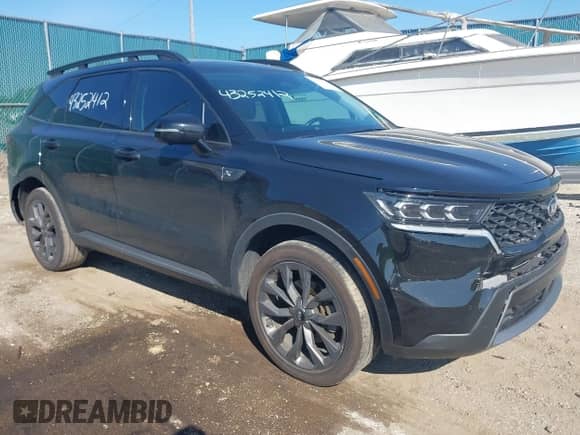 2021 Kia Sorento SX Prestige X-Line with VIN 5XYRKDLF5MG045931, listed as a IAAI auction lot 43252412 with 73,564 mi miles and . Bid and sale history available at DreamBid. Image 1.