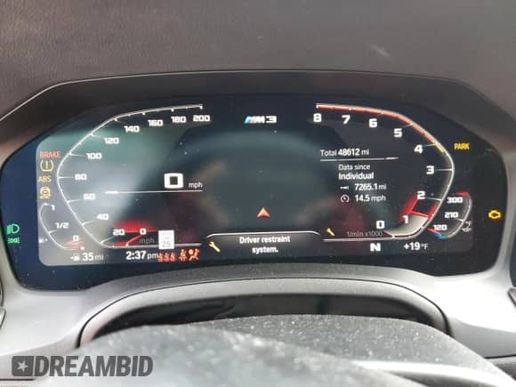 2021 BMW M3 с VIN WBS53AY01MFL20155, выставлен на аукционе Copart как лот 88773105 с пробегом 48 612 миль миль и Списание • Salvage title. История ставок и продаж доступна на DreamBid. Изображение 9.