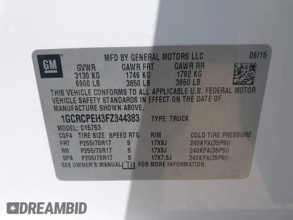 2015 Chevrolet Silverado 1500 Work Truck с VIN 1GCRCPEH3FZ344383, выставлен на аукционе IAAI как лот 43008456 с пробегом 229 555 миль миль и . История ставок и продаж доступна на DreamBid. Изображение 9.