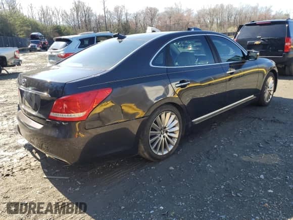 2014 Hyundai Equus Signature z VIN KMHGH4JH9EU083832, wystawiony jako Copart lot #50416535 z przebiegiem 92 508 mil mil oraz Szkoda całkowita • Salvage title. Historia ofert i sprzedaży dostępna na DreamBid. Obrazek 3.