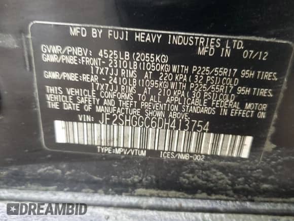 2013 Subaru Forester XT Touring z VIN JF2SHGGC6DH413754, wystawiony jako Copart lot #84137944 z przebiegiem 106 119 mil mil oraz Nie do naprawy • Non repairable. Historia ofert i sprzedaży dostępna na DreamBid. Obrazek 14.