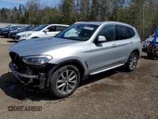2019 BMW X3 xDrive30i with VIN 5UXTR9C52KLP88973, listed as a Copart auction lot 53853265 with 100,237 mi miles and Salvage title. Bid and sale history available at DreamBid. Image 1.
