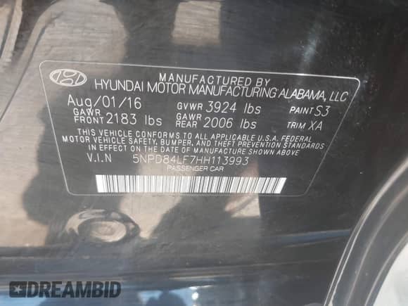 2017 Hyundai Elantra SE z VIN 5NPD84LF7HH113993, wystawiony jako IAAI lot #42429007 z przebiegiem 130 464 mil mil oraz . Historia ofert i sprzedaży dostępna na DreamBid. Obrazek 9.