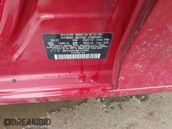 2022 Hyundai Accent SEL с VIN 3KPC24A63NE157389, выставлен на аукционе IAAI как лот 41661692 с пробегом 58 100 миль миль и . История ставок и продаж доступна на DreamBid. Изображение 9.