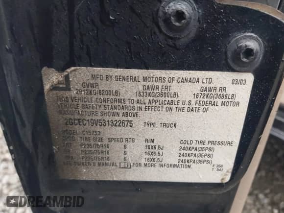 2003 Chevrolet Silverado 1500 LS с VIN 2GCEC19V531322675, выставлен на аукционе IAAI как лот 43379099 с пробегом Не указан миль и . История ставок и продаж доступна на DreamBid. Изображение 9.