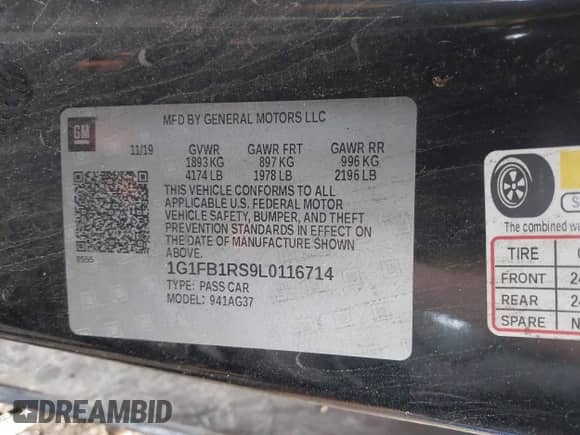 2020 Chevrolet Camaro 1LT с VIN 1G1FB1RS9L0116714, выставлен на аукционе IAAI как лот 43317487 с пробегом 65 207 миль миль и . История ставок и продаж доступна на DreamBid. Изображение 9.