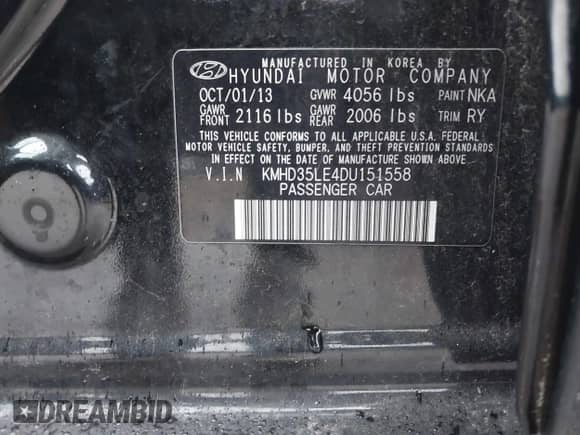 2013 Hyundai Elantra с VIN KMHD35LE4DU151558, выставлен на аукционе IAAI как лот 43425257 с пробегом 170 604 миль миль и . История ставок и продаж доступна на DreamBid. Изображение 9.