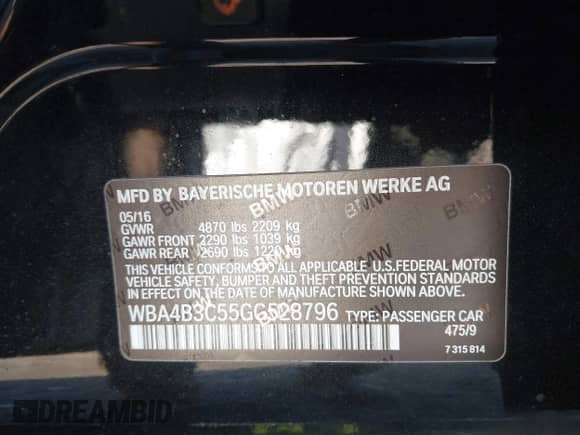 2016 BMW 4 Series 435i xDrive z VIN WBA4B3C55GG528796, wystawiony jako IAAI lot #41971908 z przebiegiem 64 573 mil mil oraz . Historia ofert i sprzedaży dostępna na DreamBid. Obrazek 9.