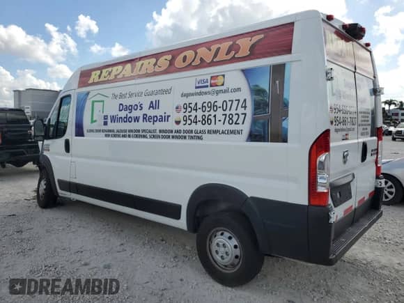 2022 Ram ProMaster Cargo с VIN 3C6LRVDG4NE109008, выставлен на аукционе Copart как лот 60689745 с пробегом 57 729 миль миль и На запчасти • Non repairable. История ставок и продаж доступна на DreamBid. Изображение 2.