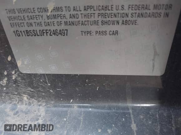 2015 Chevrolet Malibu LS with VIN 1G11B5SL0FF246497, listed as a IAAI auction lot 43212135 with 199,200 mi miles and . Bid and sale history available at DreamBid. Image 9.